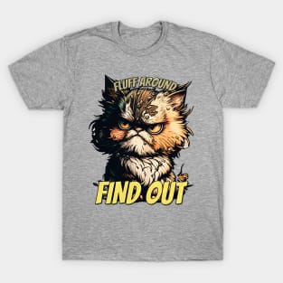 Fluff Around and Find Out Angry Cat T-Shirt